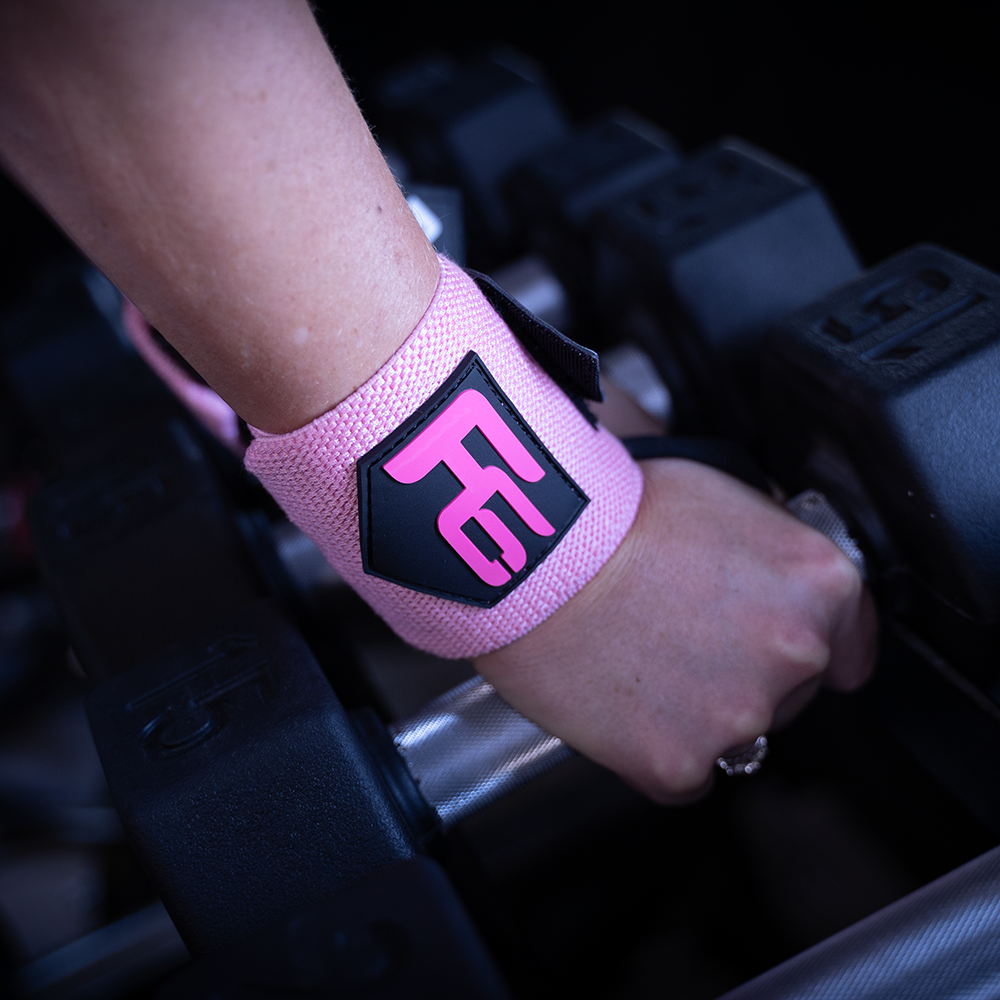 GYM WRIST WRAPS, WEIGHTLIFTING WRIST SUPPORT-PINK